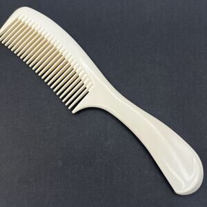 Vtg Lg Clinique Hair Comb Wide Tooth Detangling White Plastic Handle 9" Pocket